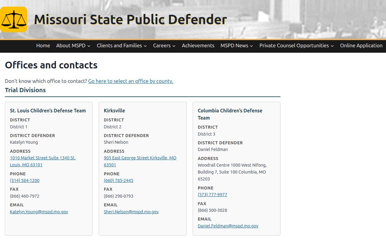 Osage County criminal court case public defender office directory